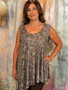 📌Apt. 9 Asymmetrical Long Rayon Tank Top